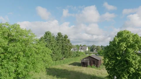 An Old Shed and White Clouds Video stock 345594831