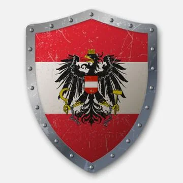 Old Shield with Flag Stock-Illustration