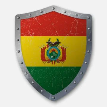 Old Shield with Flag Illustrazione stock