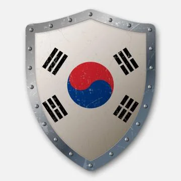 Old Shield with Flag Stock-Illustration