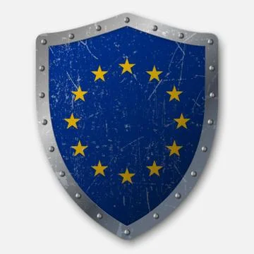 Old Shield with Flag Stockillustratie