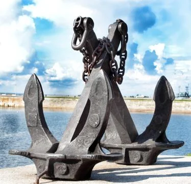 The old ship anchor Stock Photos