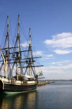 Old ship at dock Stock Photos