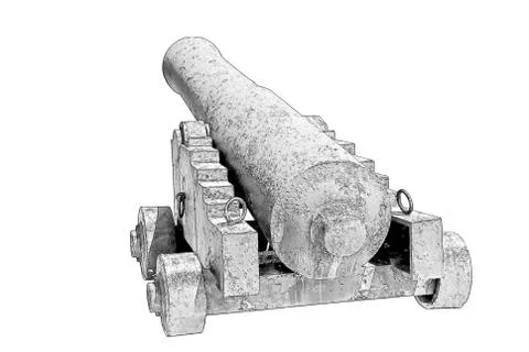 Old ship gun Stock Illustration