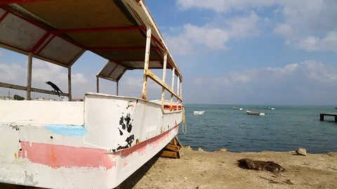 The old ship in the harbor Stock Footage 101450676