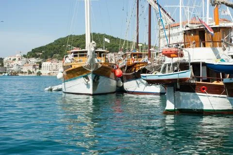 Old ship in the harbor Stock Photos