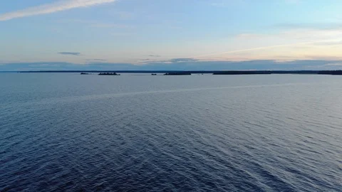 Old ship lighthouse on the breakwater in phantom blue water on the background of Stock Footage 121402124