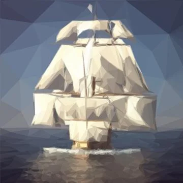 Old ship ocean  vector illustration Stock Illustration