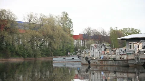 Old ship at the pier Stock Footage 50110793