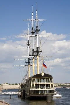 Old ship at the pier Stock Photos