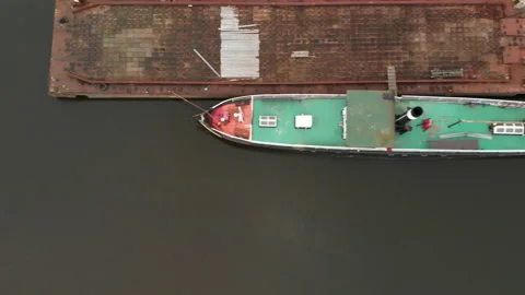 Old ship in port Stock Footage 90014029