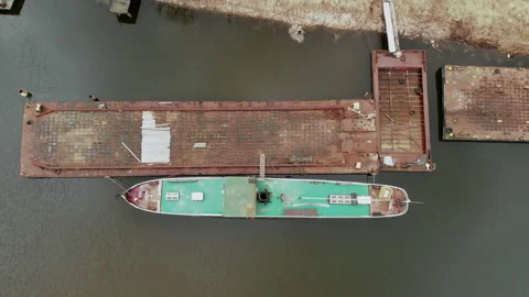 Old ship in port Stock Footage 90022596