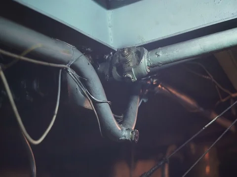 Old ship propeller shaft Stock Footage 71874356