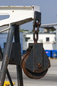 Old ship rusted block , roll Stock Photos
