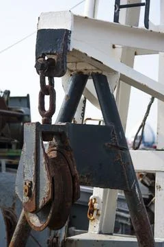 Old ship rusted block , roll Stock Photos