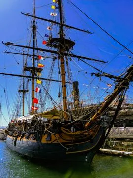 Old Ship Star of India at Sandiego Maritime Museum, Sandiego California Stock Photos
