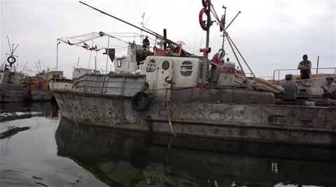 Old Ships In Harbor Video stock 61452654