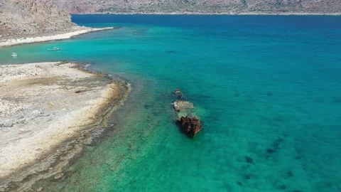 An old shipwreck or abandoned shipwreck Video stock 232995002