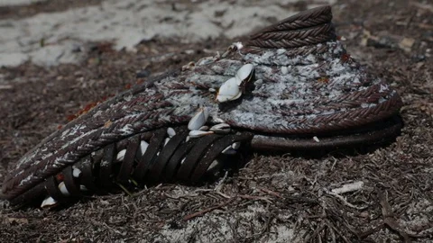 Old Shoe in the Sand Video stock 83981711