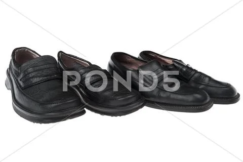 Old shoes isolated on white Stock Photos