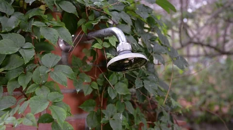 Old shower outside Stock Footage 67609735