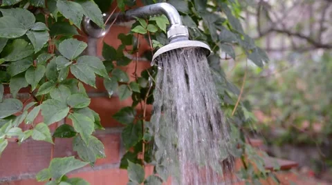 Old shower outside Stock Footage 67609967
