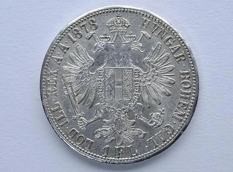 Old silver coin Foto stock