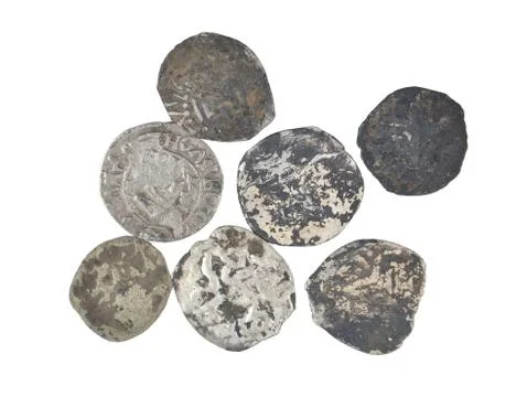 Old silver coins Stock Photos