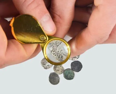 Old silver coins Stock Photos