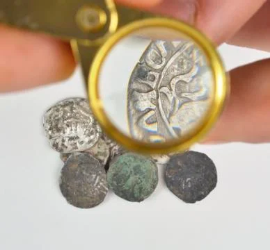 Old silver coins Stock Photos