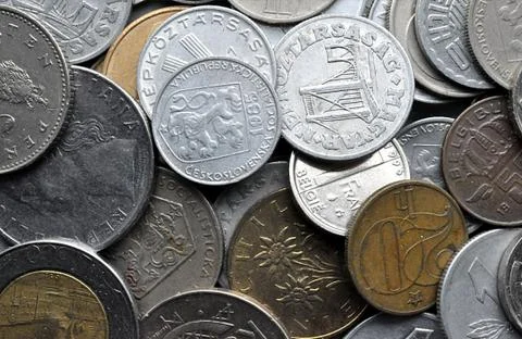 Old silver  coins Stock Photos