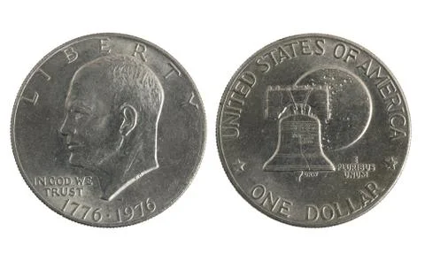 Old silver dollar isolated Stock Photos