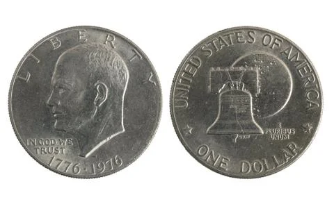 Old silver dollar isolated Stock Photos