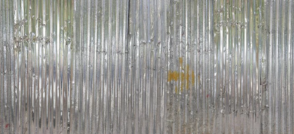Old Silver galvanized wall background. Stock Photos