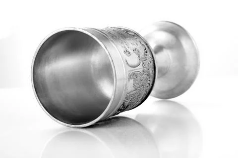 Old silver medieval cup Stock Photos