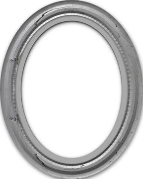 Old silver oval picture frame transparent background Stock Illustration