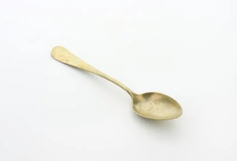 Old silver spoon covered with tarnish Stock Photos
