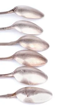 Old Silver Spoons Stock Photos
