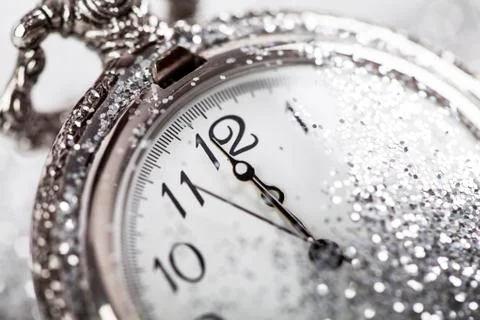Old silver watch closeup Stock Photos