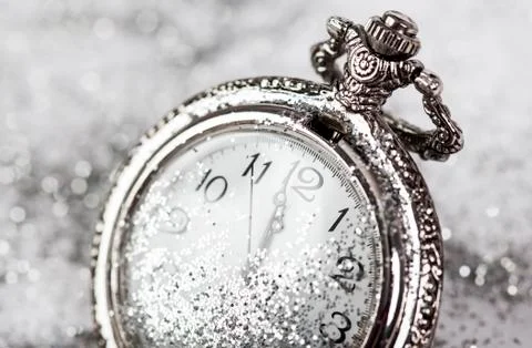 Old silver watch closeup Stock-Fotos