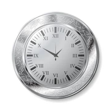 Old silver watch Stock Illustration