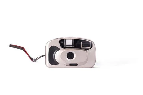 Old simple film compact camera isolated Stock Photos