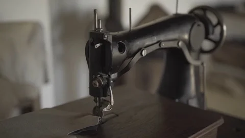 Old singer sewing machine Stock Footage 76200691