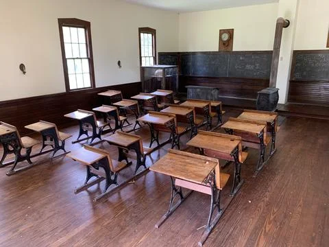 Old single room interior school  Foto stock