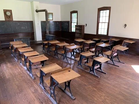 Old single room interior school  Stock Photos