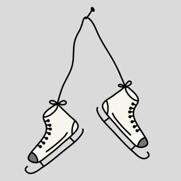 Old skates hanging on the wall. Stock Illustration