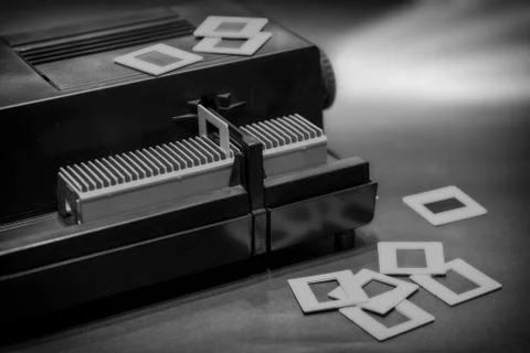 Old slide projector, pre-digital technology Stock Photos