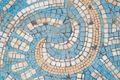 Old small decorative ceramic tiles for design. Mosaic pattern texture backg.. Stock Photos