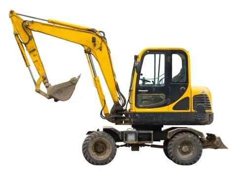 Old small excavator Stock Photos