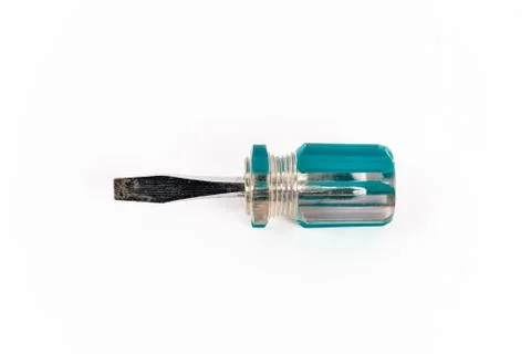 An old small screw driver isolated on white background Stock Photos